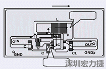 圖2：升壓電路的PCB設計示例。