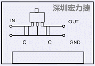 圖3：降壓電路的PCB設計示例。