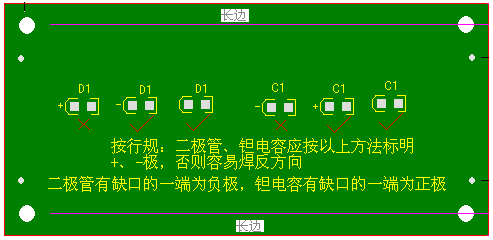 關于二極管、鉭電容的極性標注